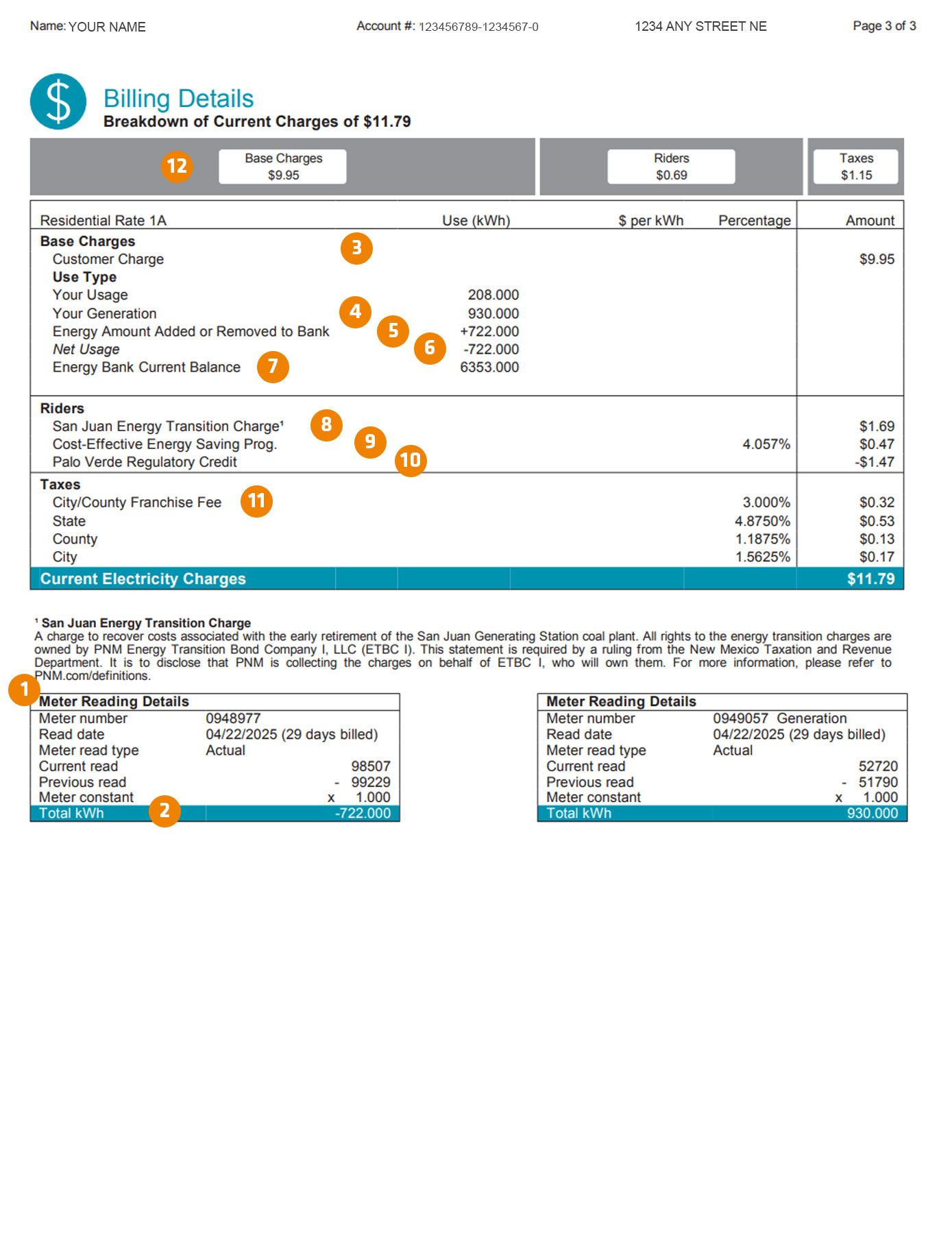 Solar Bill Billing Details