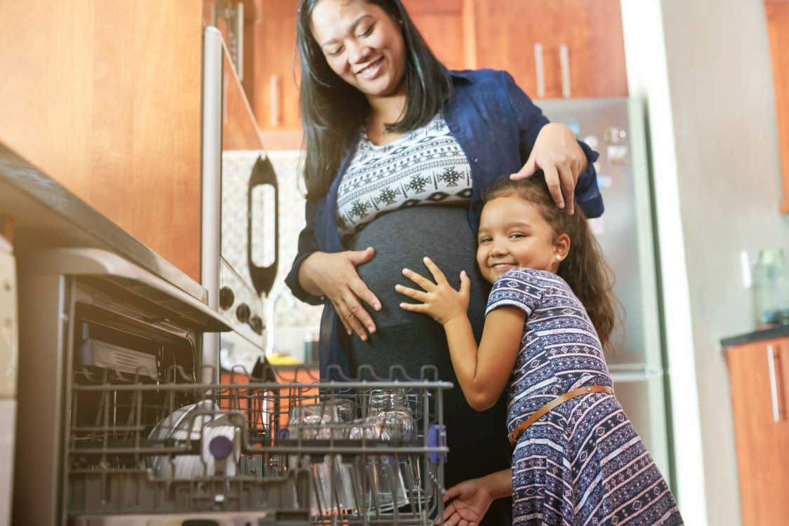 Woman doing dishes