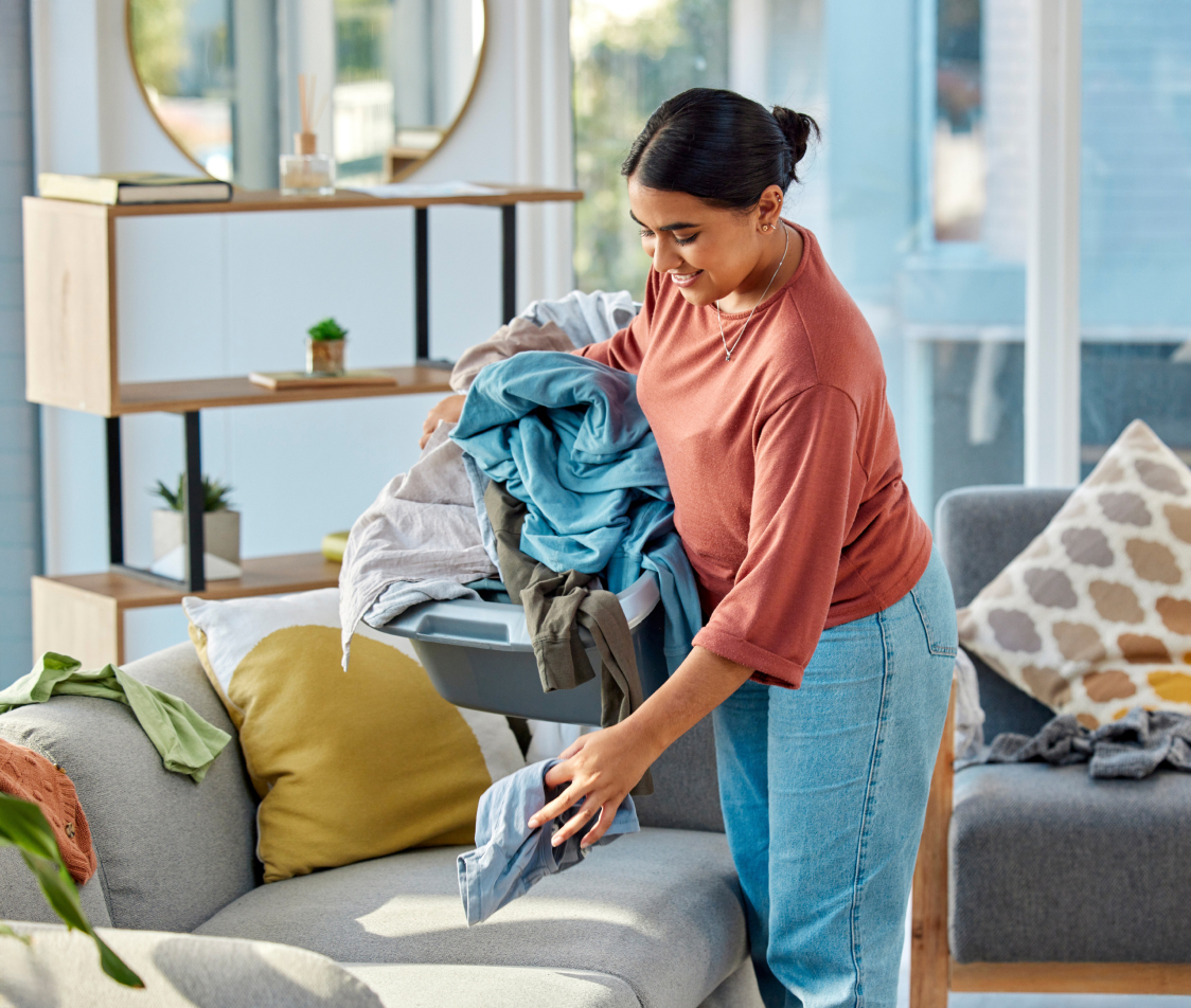 Woman doing laundry